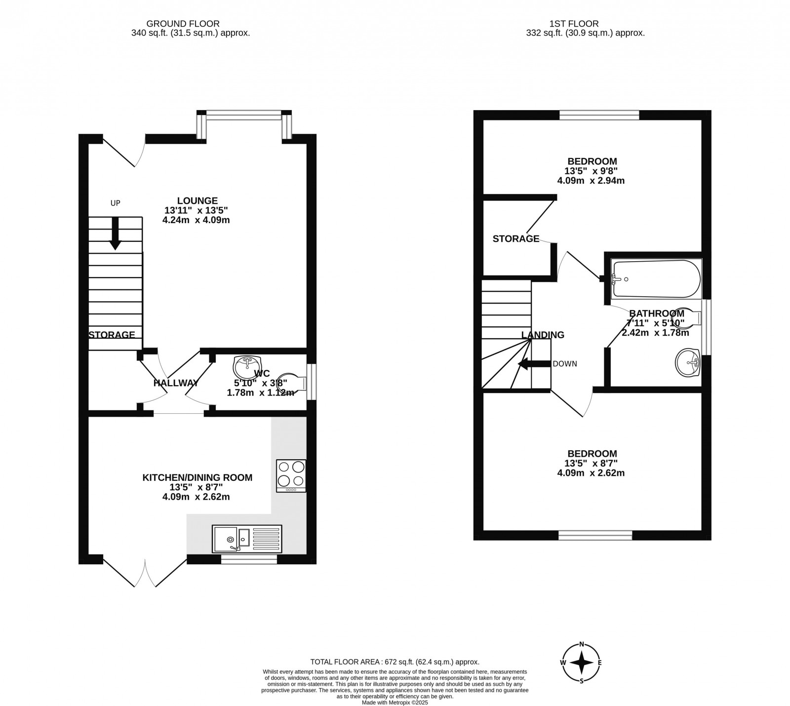 Floorplan for Redwood Drive, Chorley