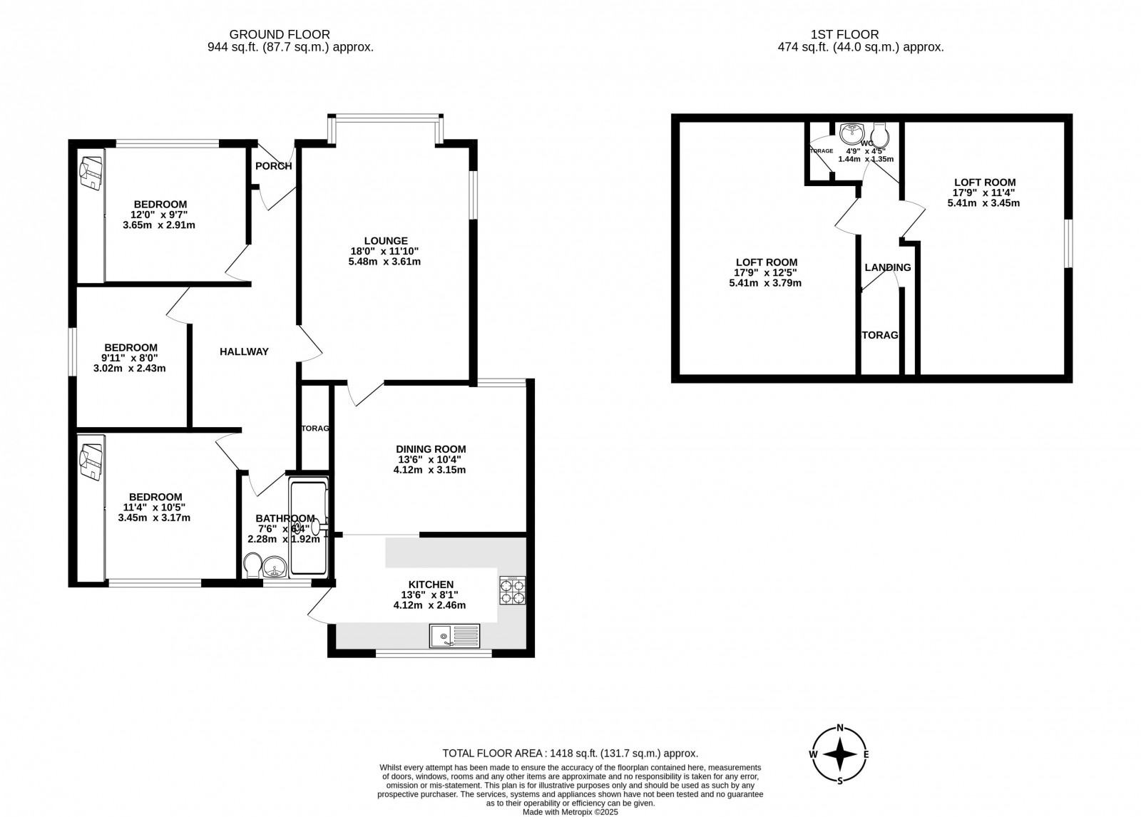 Floorplan for Woodside Close, Upholland, Skelmersdale